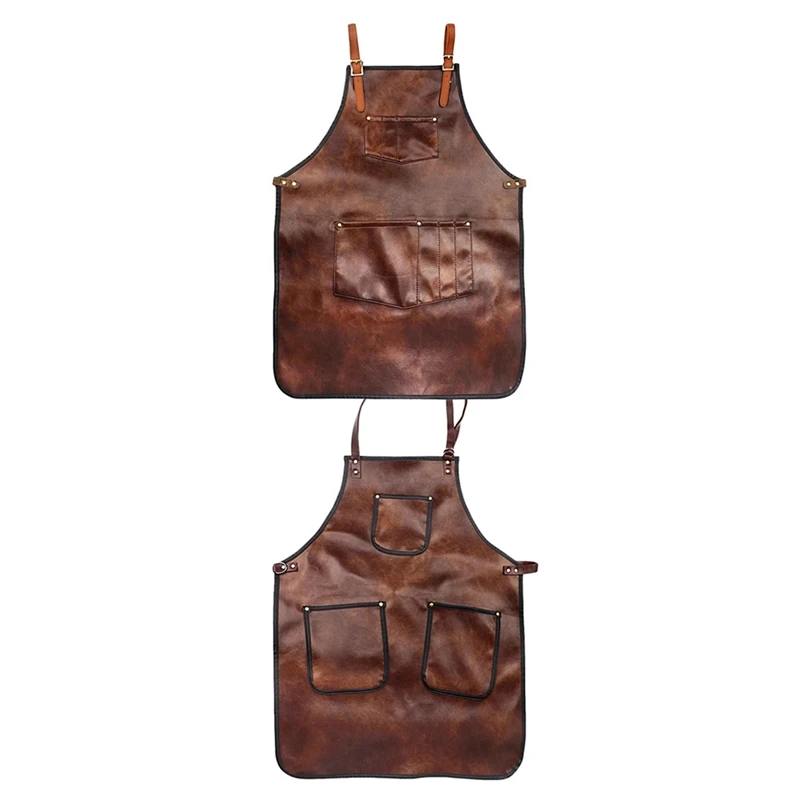 

Cross-Back PU Leather Barber Apron Professional Grade Chef Apron Salon Apron Hairdresser Aprons Kitchen Canvas Apron