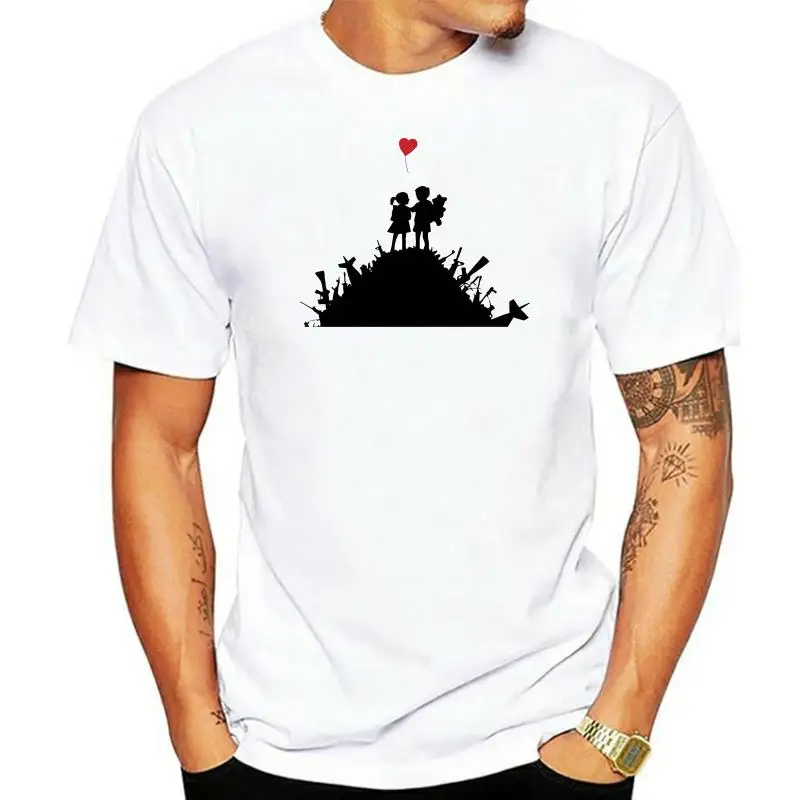 

Banksy Street Art Make Love Not War men (woman available) t shirt white Cool Casual pride t shirt men Unisex New