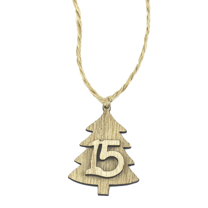 Рождественский адвент-календарь сумки украшения 1-24 деревянных этикеток для