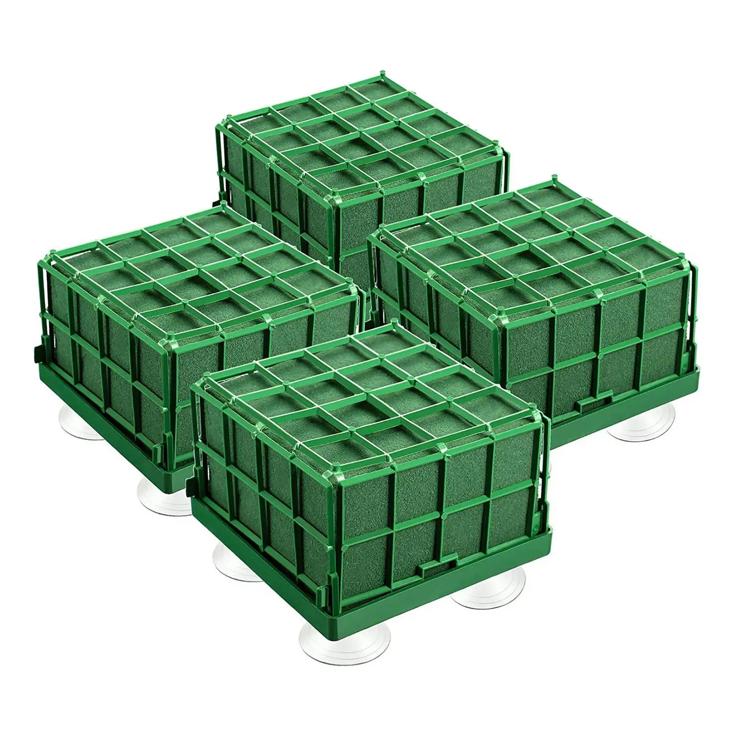 

4Pcs Floral Foam Cage Flower Holder with Floral Foam and Suction Cup for Wedding Table Centerpiece Floral Arrangement