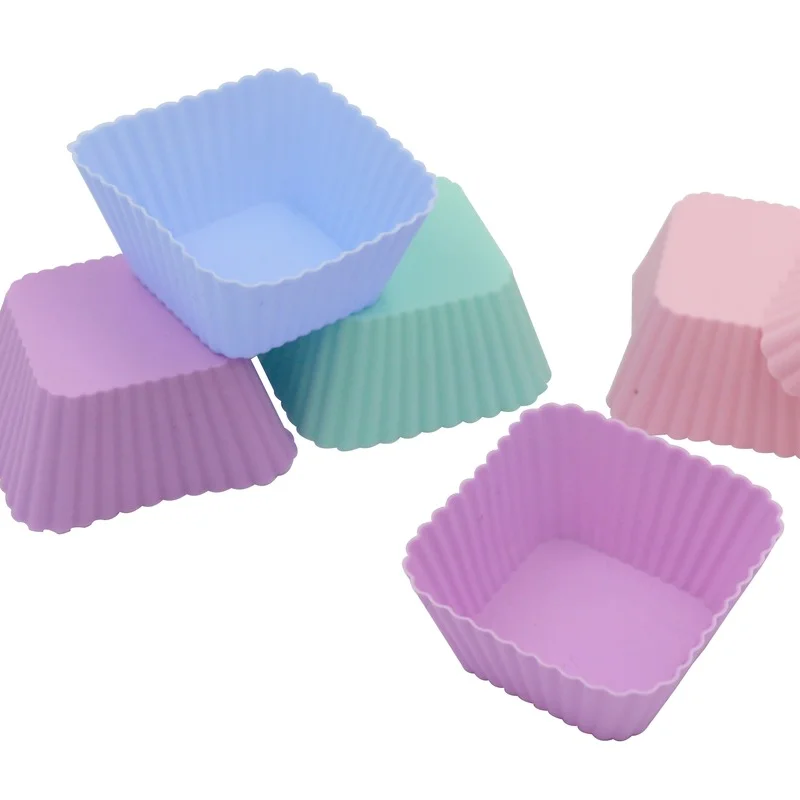 

Silicone Cupcake Mold Square Shaped Fondant Pan 3D Muffin Cupcake Kitchen Baking Pastry Tools Cake Decorating Tools