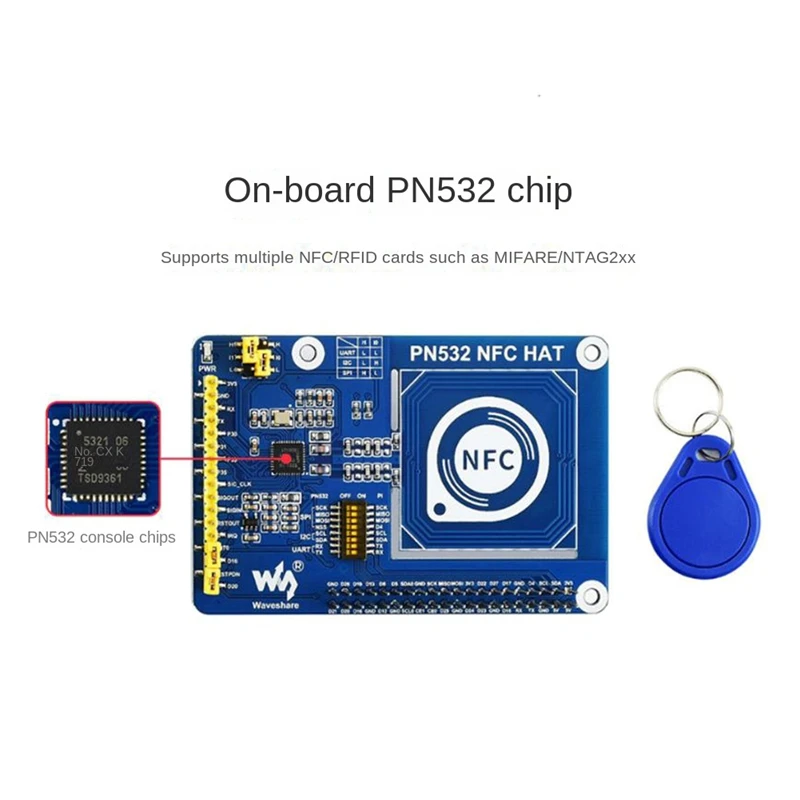 

Waveshare NFC Expansion Board For Raspberry Pi PN532/RFID 13.56Mhz Near Field Communication Module Access Control Card Reader