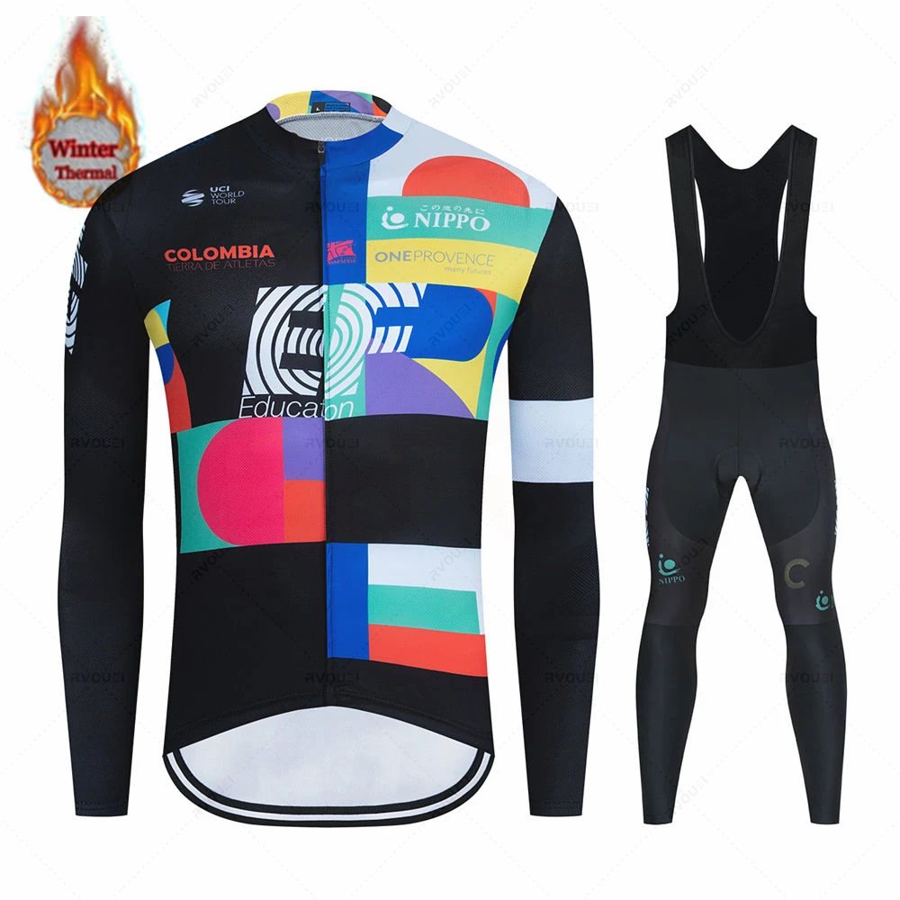 

Triathlon Winter Men Long Sleeve Thermal Fleece Bicycle Jersey Cycling Clothing Bike Wear MTB Clothes Ropa Ciclismo Bib Pants