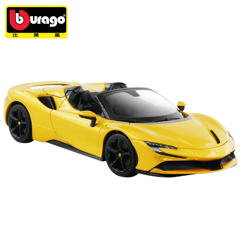 

Bburago 1:18 Gold Glitter Red Ferrari SF90 Spider Stradale Alloy Luxury Car Die Cast Model Toy Collection Christmas Gifts