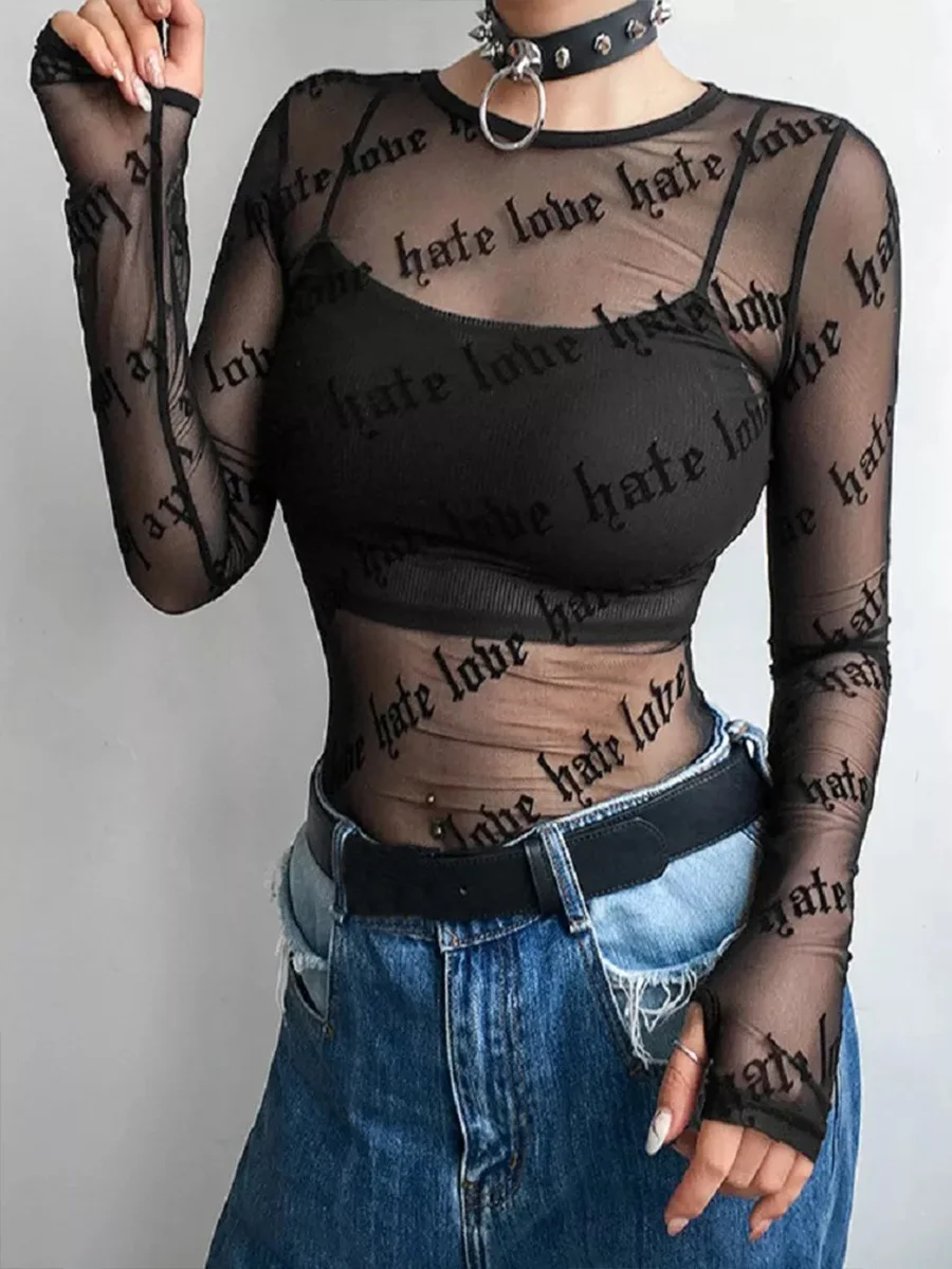

Trendeez Elegant Fashion Letter Tanks & Camis Sexy Black Women Tops