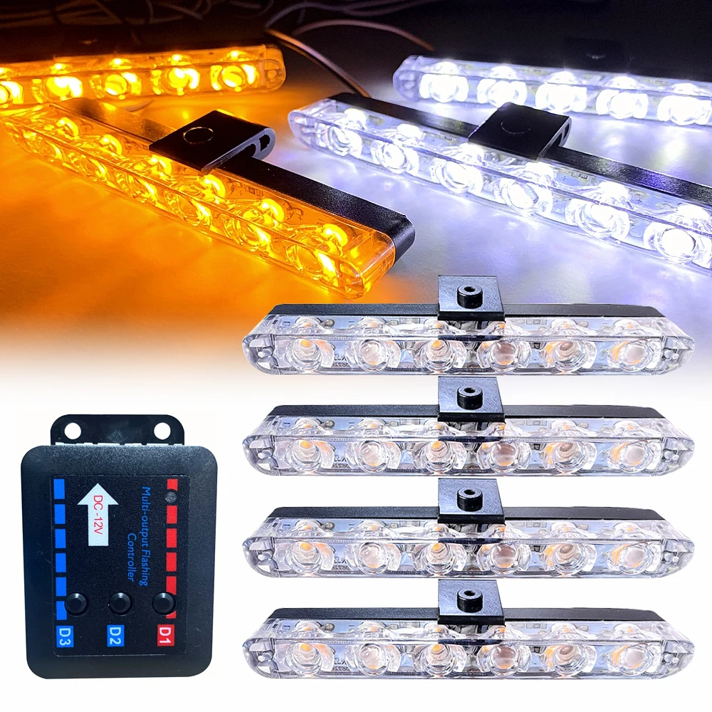 Автомобильная решетка сигнальный свет 6 светодиодный сцинтилляционный светофор