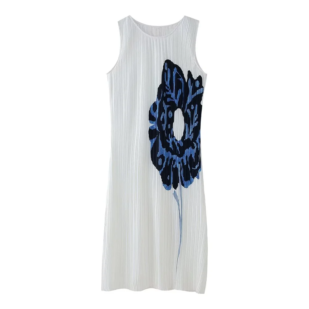 Женское платье без рукавов Taop &amp Za повседневное плиссированное с круглым вырезом