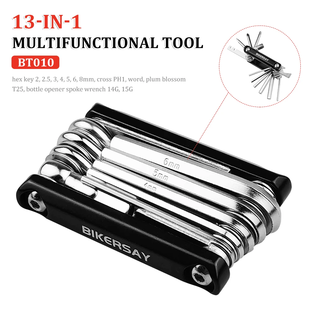 

Bike Tools 13 in 1 Bicycle Repairing Set Bike Repair Tool Kit Wrench Screwdriver Chain Carbon steel bicycle Multifunction Tool