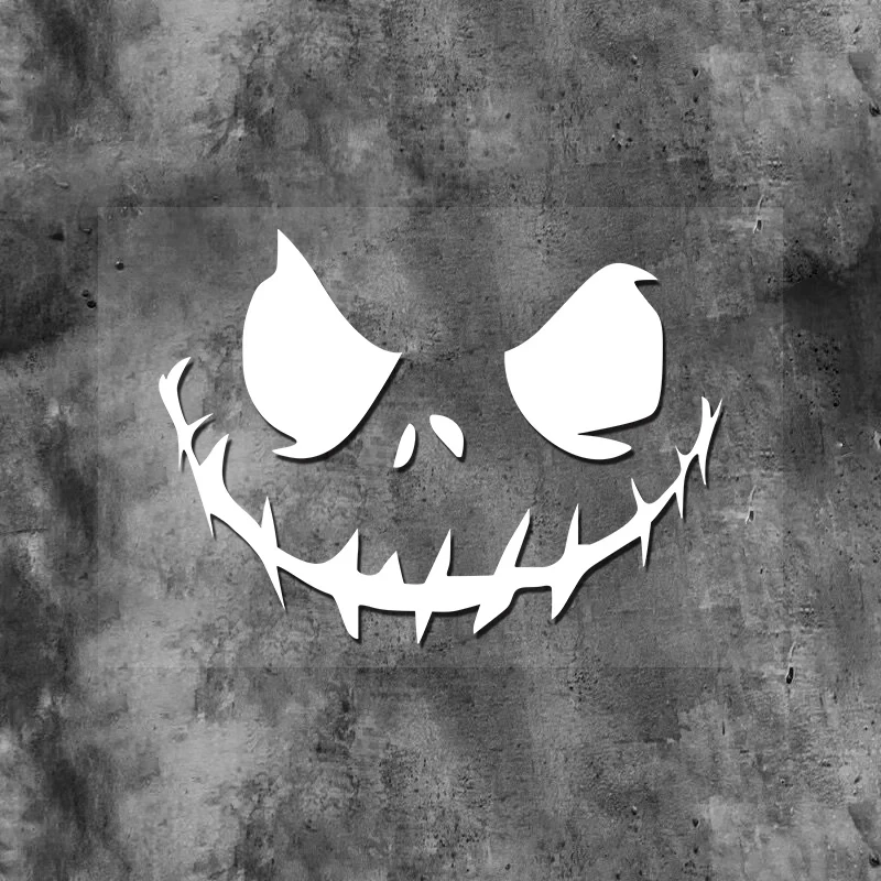 

Creative Funny Jack Skull Car Stickers Evil Smiling Motorcycle Helmet Halloween Pumpkin King Decoration Ghost Smiling Face Decal