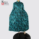 Модное весеннее синее длинное платье-рубашка трапециевидной формы с длинными рукавами и поясом; Повседневная одежда; Праздничное платье; Robe Femme MJ8899