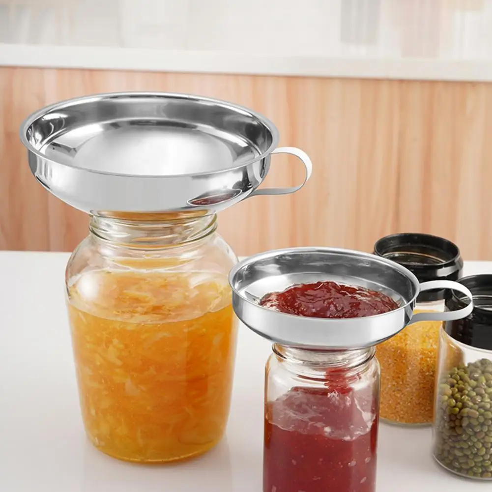 

Metal Hopper Practical Stainless Steel Eco-friendly for Kitchen Stainless Steel Funnel Canning Funnel