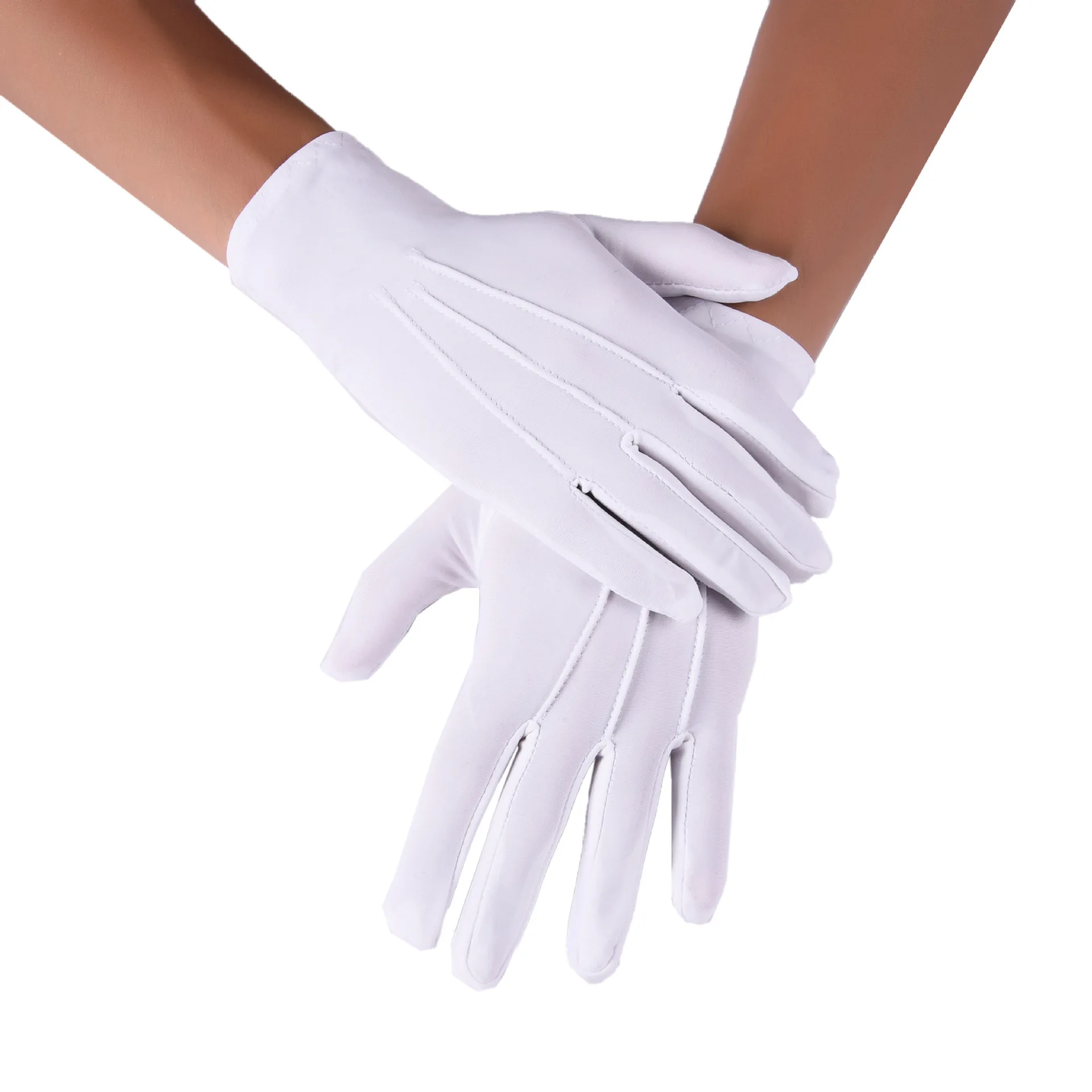 Universal Three-Gluten White Gloves Celebration Etiquette Jewelry Performance Labor Waiter Gloves Polyester Gloves