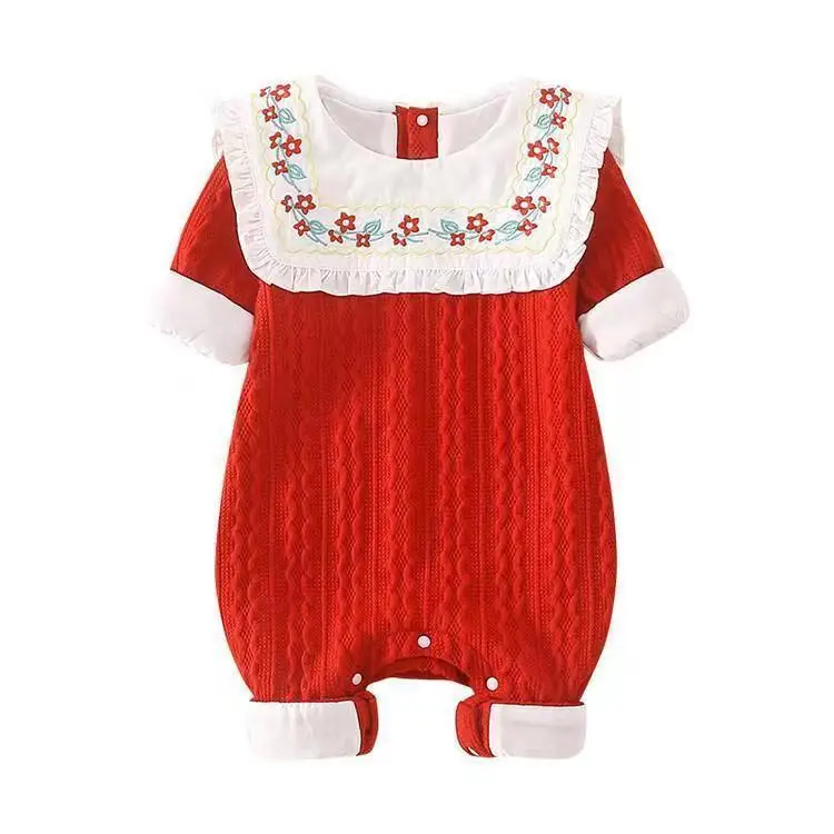

Clothes newborn jumpsuits spring autumn long-sleeved sweaters girls crawling clothes full moon clothes red foreign clothes