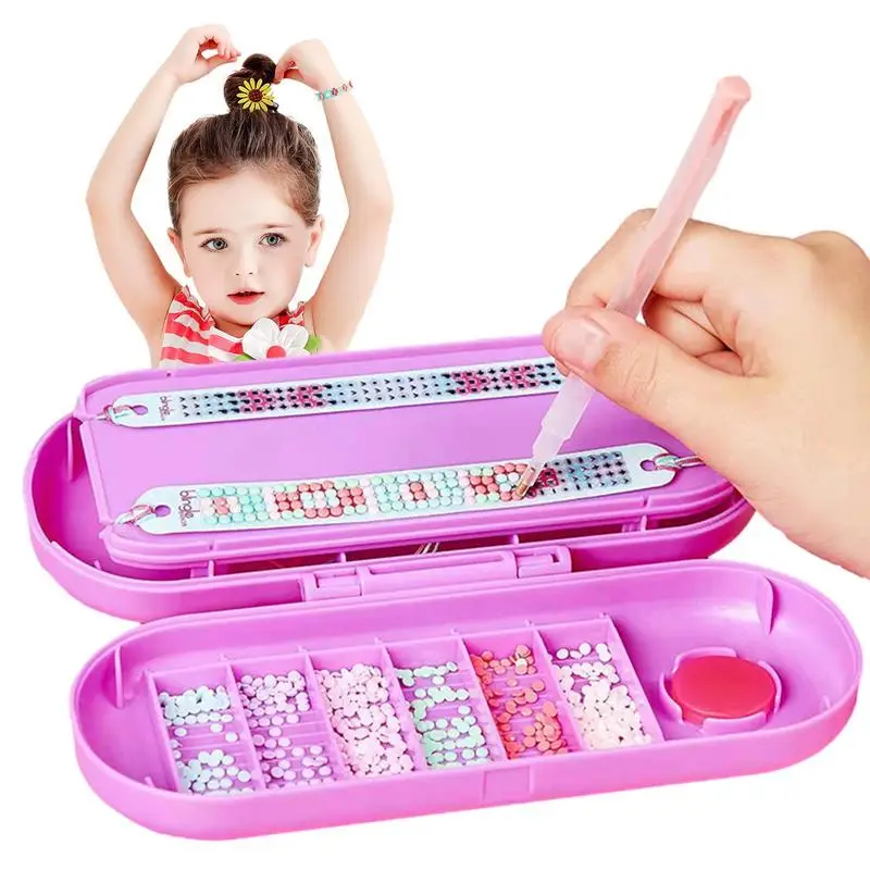 

Набор для самостоятельного изготовления браслетов, обучающая игрушка, глянцевый Регулируемый креативный браслет, Набор для творчества, забавное ремесло для девочек, мальчиков и детей