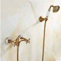 hand brushed gold shower set head rainfall hygienic mixer shower set system bathroom torneiras do banheiro home improvement