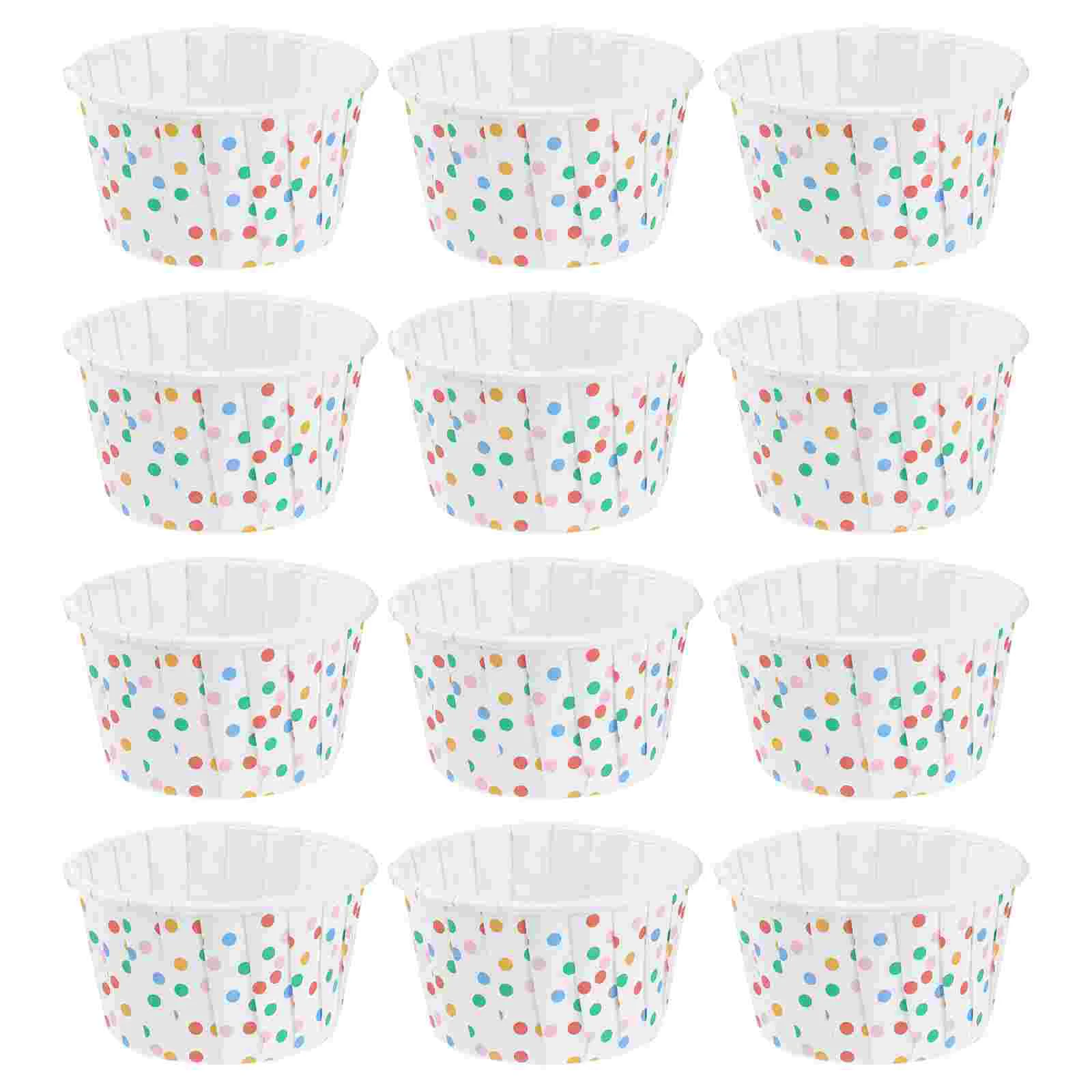 

100 pcs Curved Cake Cups Ice Cream Cups Paper Bowls Paper Cups Ice Cream Party Favors Disposable Containersss