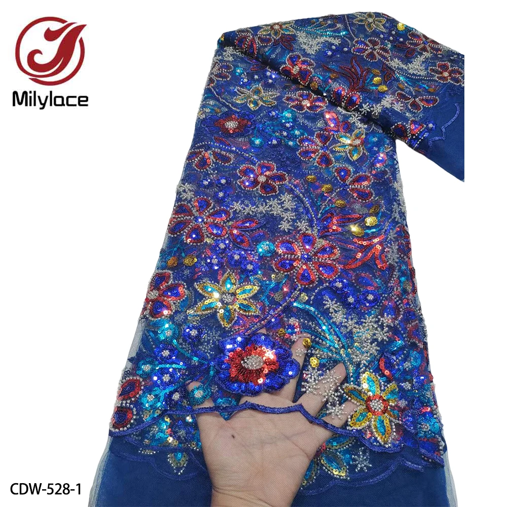 

2022 африканская кружевная ткань с бисером, кружево 5 ярдов, кружевная ткань с вышивкой и блестками для свадебного платья, вечеринки