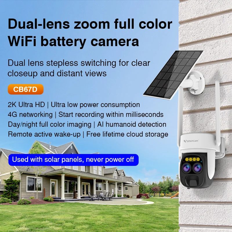 

IP-камера Vstarcam 3 Мп 2K с двумя объективами, Wi-Fi, 5-кратным увеличением