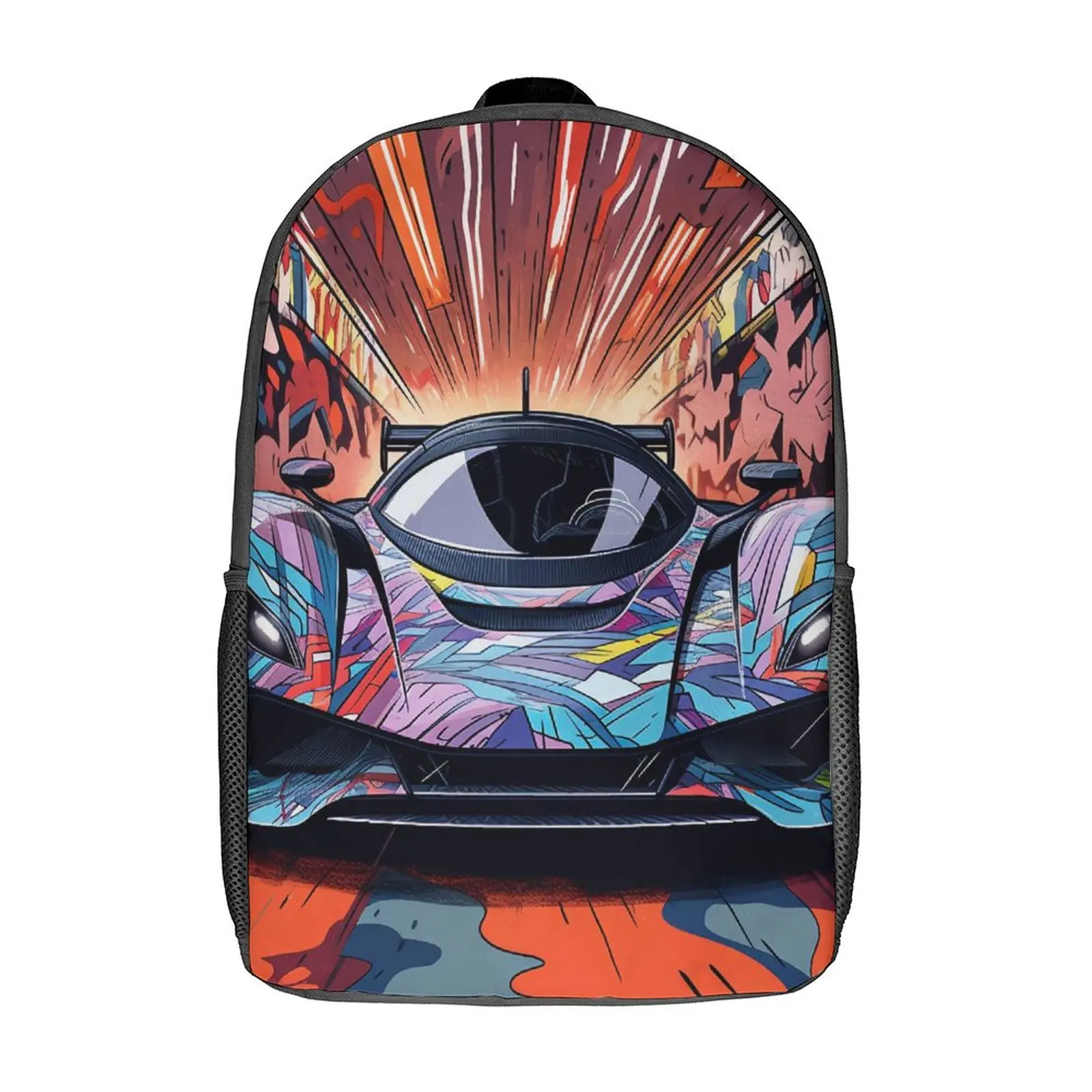 

Dazzling Sports Car Backpack Various Styles Wall Graffiti Unisex Polyester Hiking Backpacks Durable Pretty School Bags Rucksack