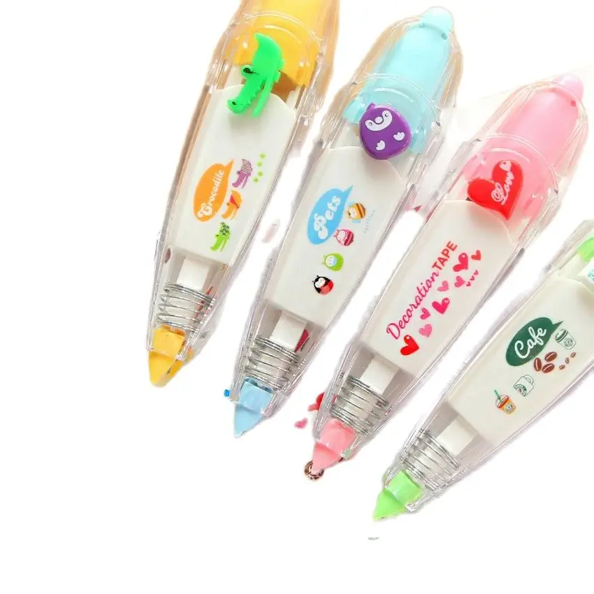 

Cartoon Floral Sticker Tape Pen Funny Kids Stationery Notebook Diary Decoration Tapes Label Sticker Paper Decor for Children Toy