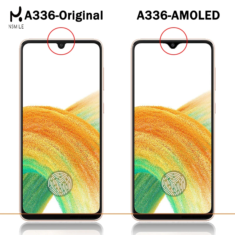 

6.4" 100% Test AMOLED Display For Samsung Galaxy A33 5G LCD A336B A336F A336E SM-A336B With Frame display Touch Screen Digitizer