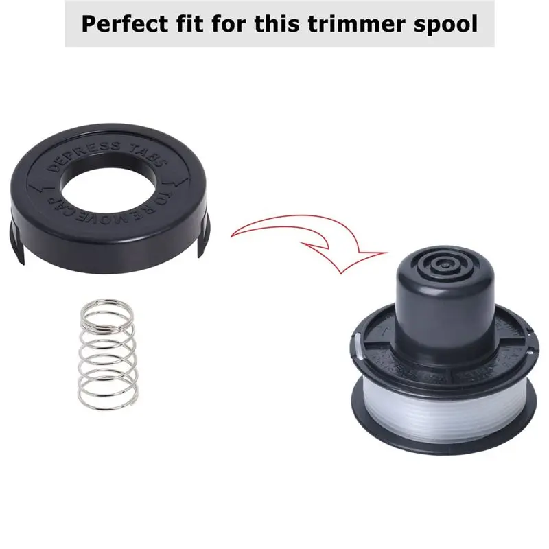 (PQWN) 4 шт. 682378-02 Крышка катушки с пружиной, совместимая с Black + Decker GLC12 GL250 GL310 GL360, замена для триммера (art.: 3920d9cf340bb) - 3920d9cf340bb