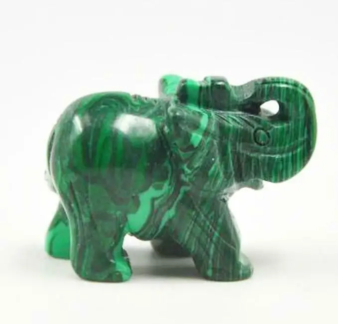 

Small Statue Gift Collectable Chinese Natural Green Jade Hand Carved Elephant