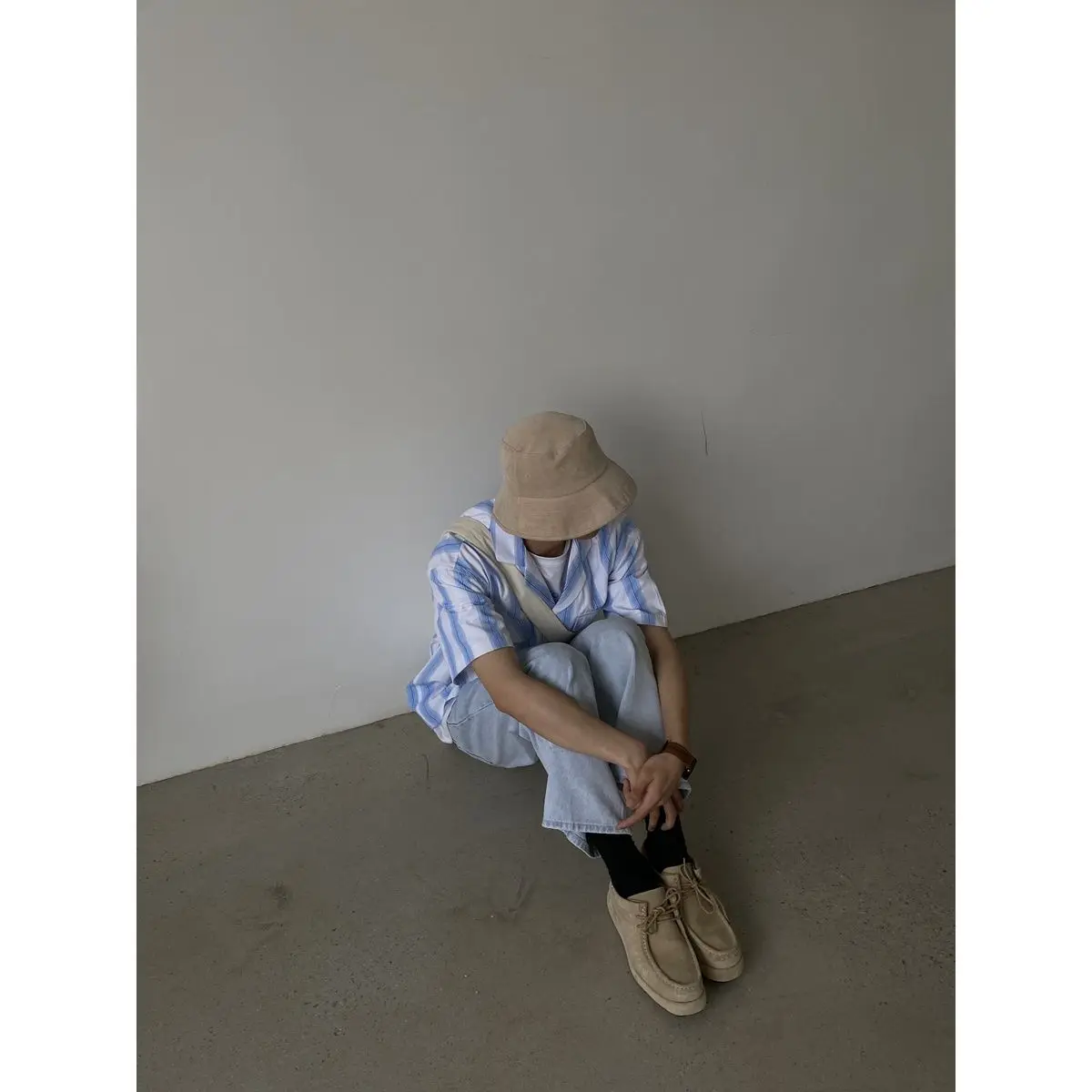 Japanese Retro Stripe Blue Short Sleeve Shirt 2022 Summer New Loose Casual Blouse Elegant Menswear Fashion Clothing