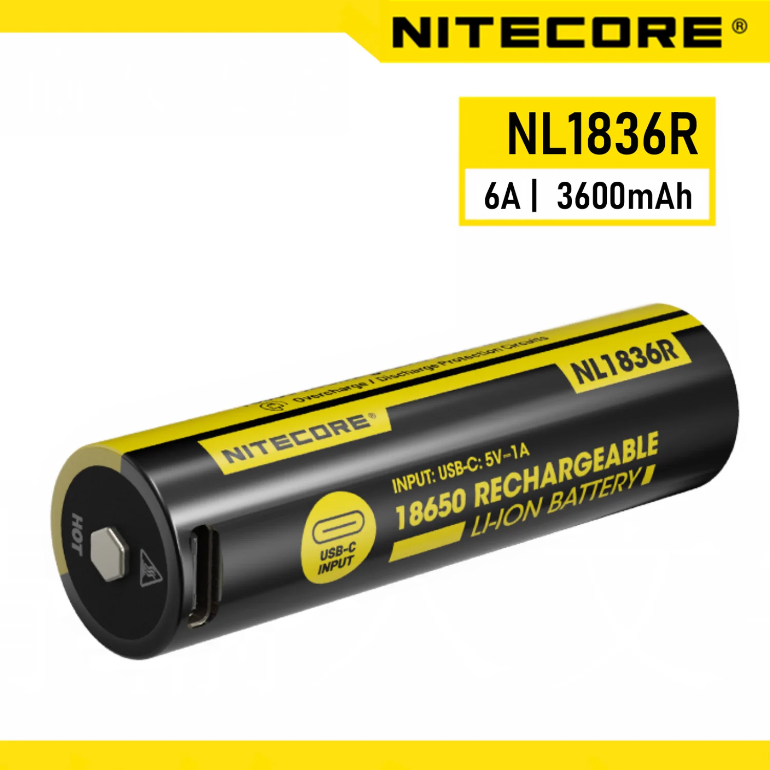 Аккумулятор Nitecore NL1836R NL1835R NL1834R NL1826R 3,6 В 18650, высокопроизводительная аккумуляторная литий-ионная батарея Micro-USB