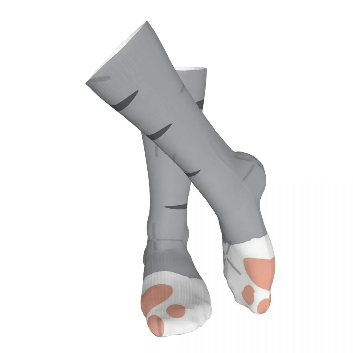 

Cat Paw Socks Grey Adult Stockings Not Easy to Pilling For Daily Matching Sports Stockings Customised Patterns