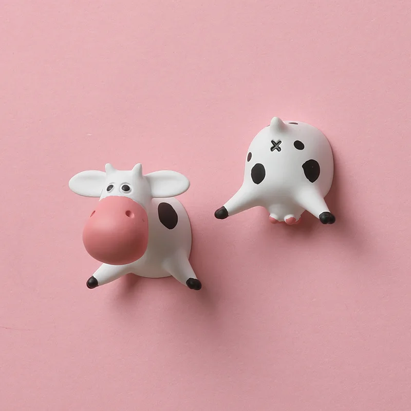 

Cow Refrigerator Stickers Lying On Their Stomachs Cartoon Cute 3D Three-Dimensional Resin Magnets Creative Art Design Kitchen