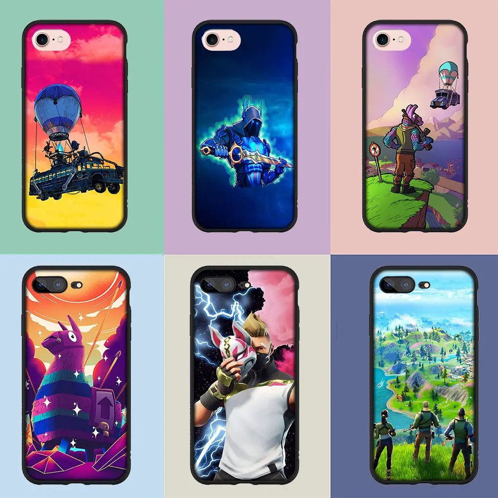 Фото Чехол-накладка для телефона с плакатом F-Fortnites-Wallpaper для Apple iPhone 16 11 Pro XS Max X XR 6 7 8 6S Plus + SE 2022 8+ Мягкий корпус №4