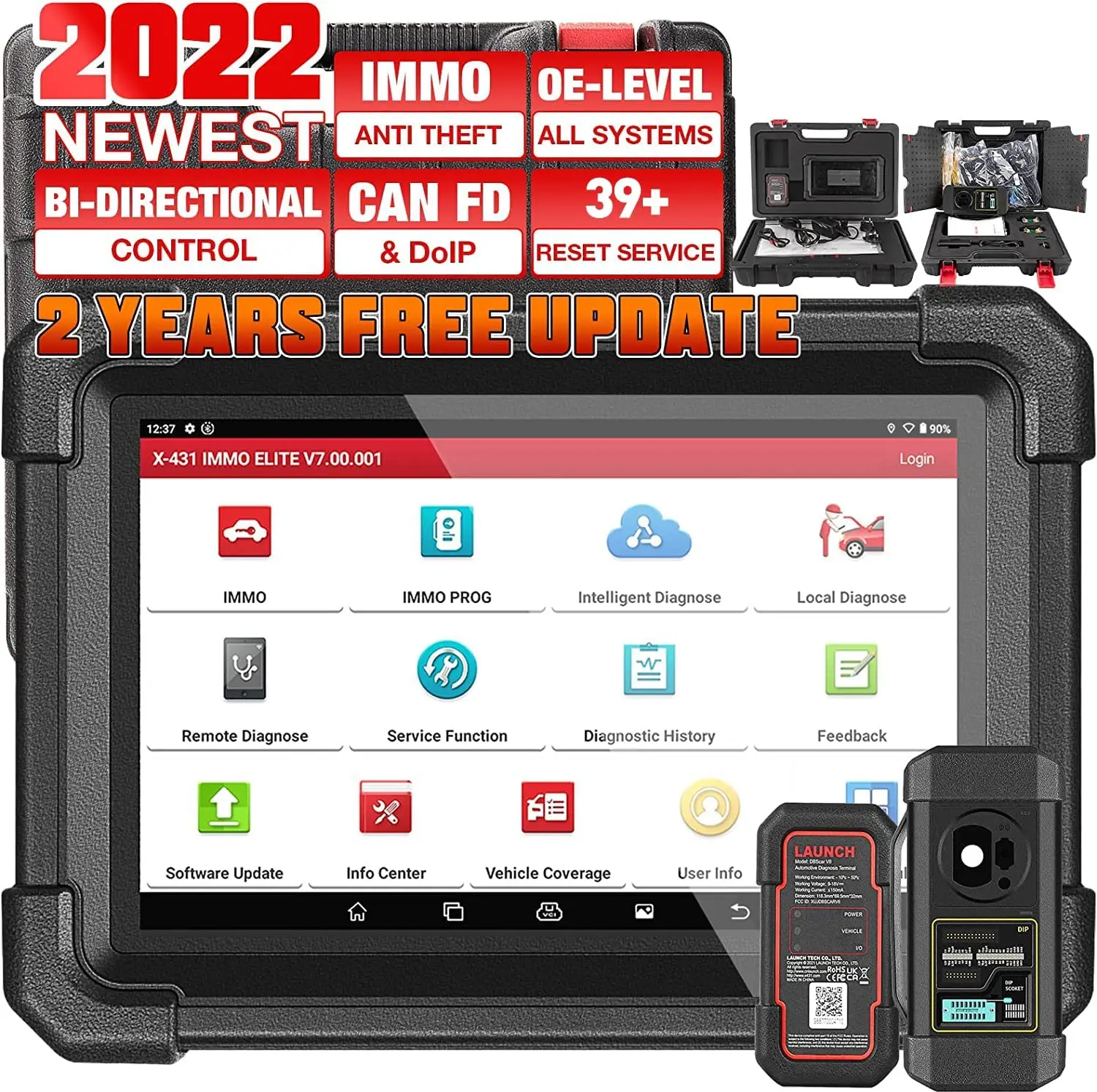 

Автомобильный сканер LAUNCH X431 IMMO Elite PRO, диагностический инструмент для программирования IMMO, универсальный Противоугонный инструмент