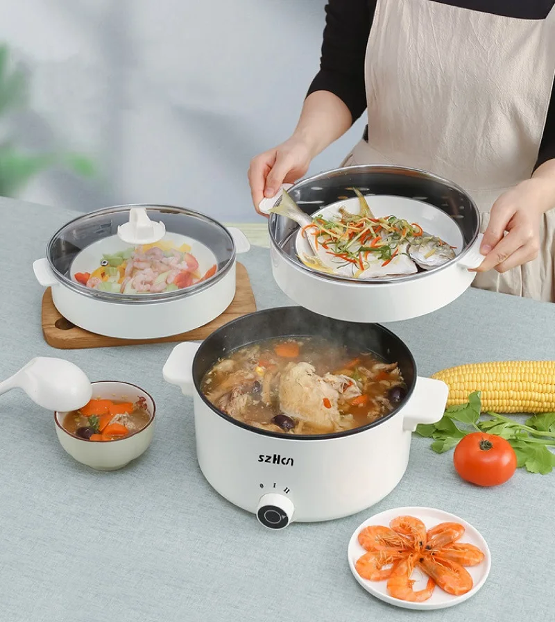 

3L Multi-functional Electric Cooker Cooking Noodle Pot Household Electric Hot Pot Non-stick Rice Cooker With Steamer 220V