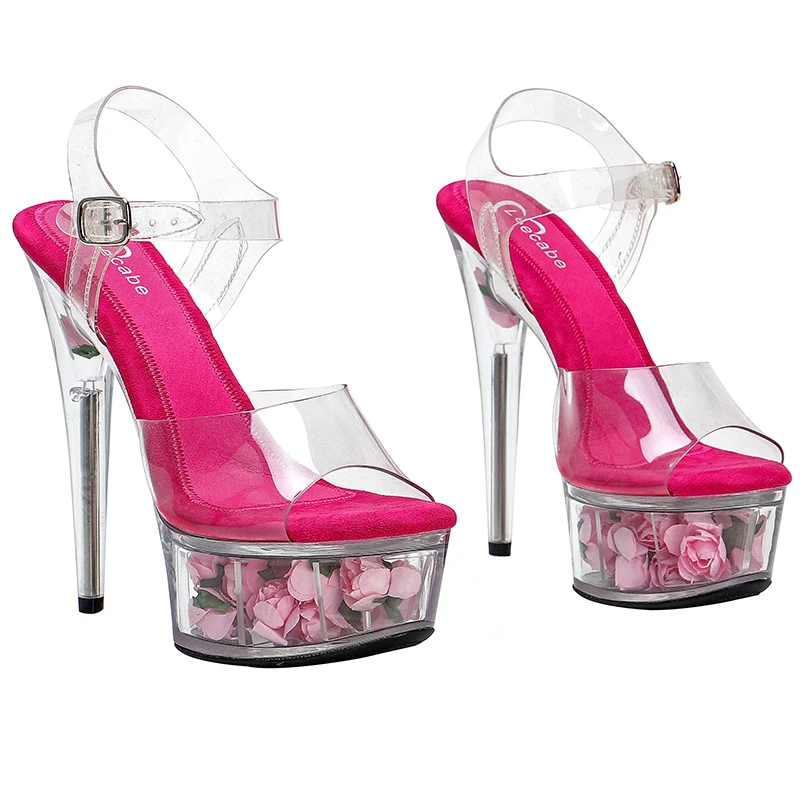 Leecab 6Inch/15cm High Heel Crystal Platform Party Sexy Clubbing Exotic Pole Dancing Dancer High Heels Sandals