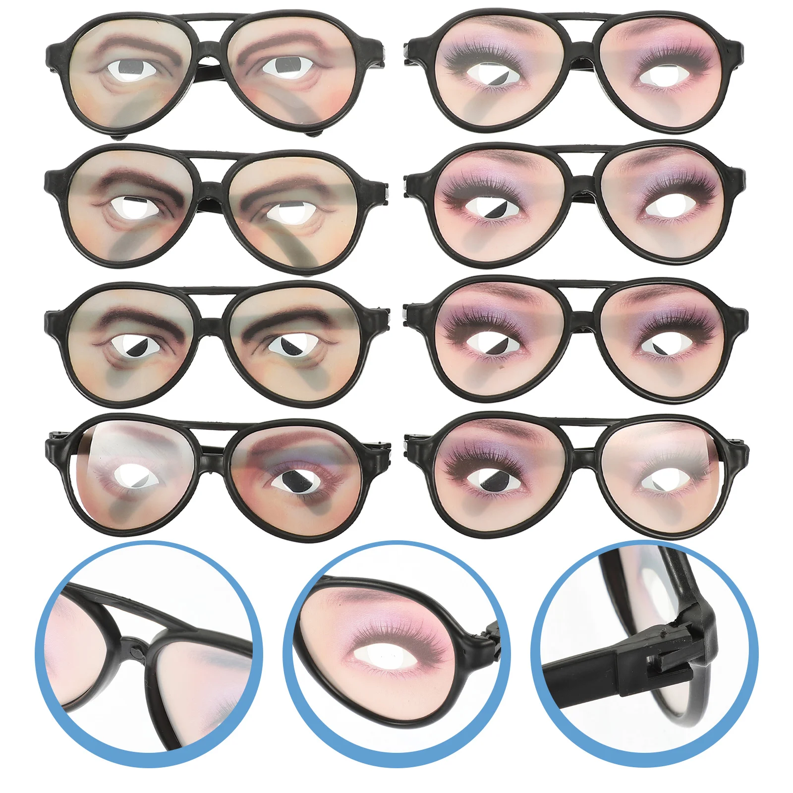 

8 Joke Glasses Glasses Party Favors Toys Shaking Costume Eyes Glass for Party ( Random Pattern ) Products