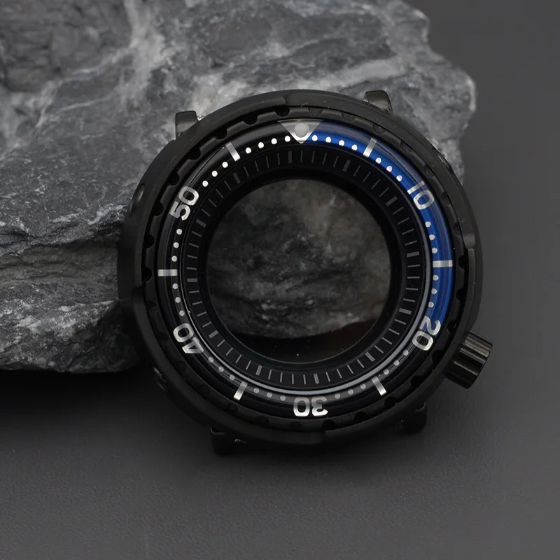 Black Tuna Canned Watch Case Fit NH35 NH36 Movement SBBN031/SKX007 Men's Watch Repair Water Resistance Diver Case Watch Parts