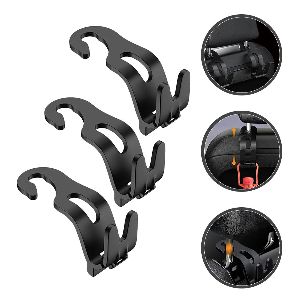 

3pcs Hooks Practical Convenient Car Accessories Headrest Hooks Car Hooks Car Organizer for Purse and Bags