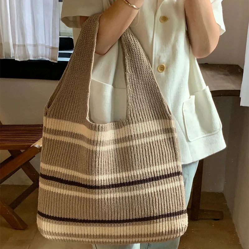 Handwoven Knitted Bag for Women with Large Capacity, Unique and Versatile Shoulder Tote