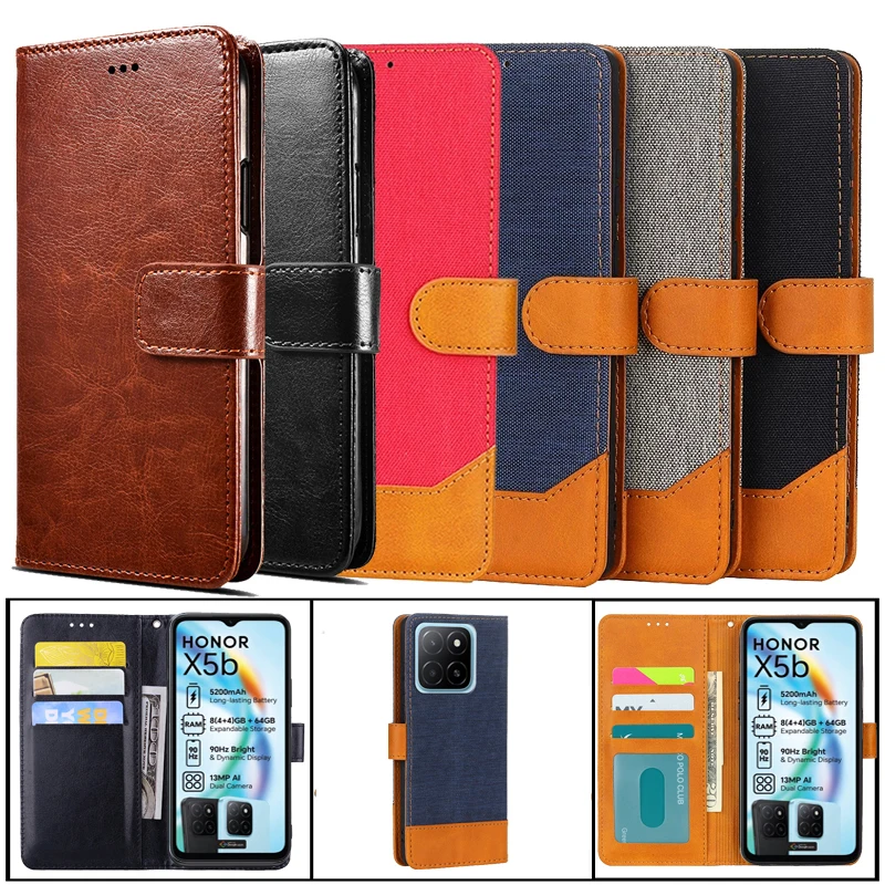 Чехол для делового телефона Honor X5b Plus чехол Fundas para Чехол-кошелек на Etui GFY-LX2 GFY-LX2P