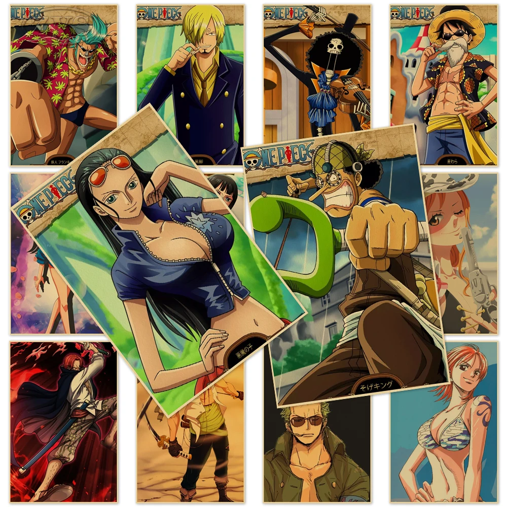 Аниме печать цельный плакат искусство Мико Робин картина винтажная роспись