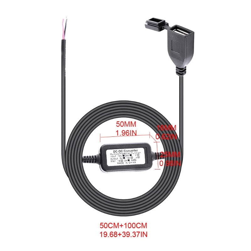 QM82 USB-адаптер для мотоцикла розетка питания 12-24 В зарядное устройство мобильного