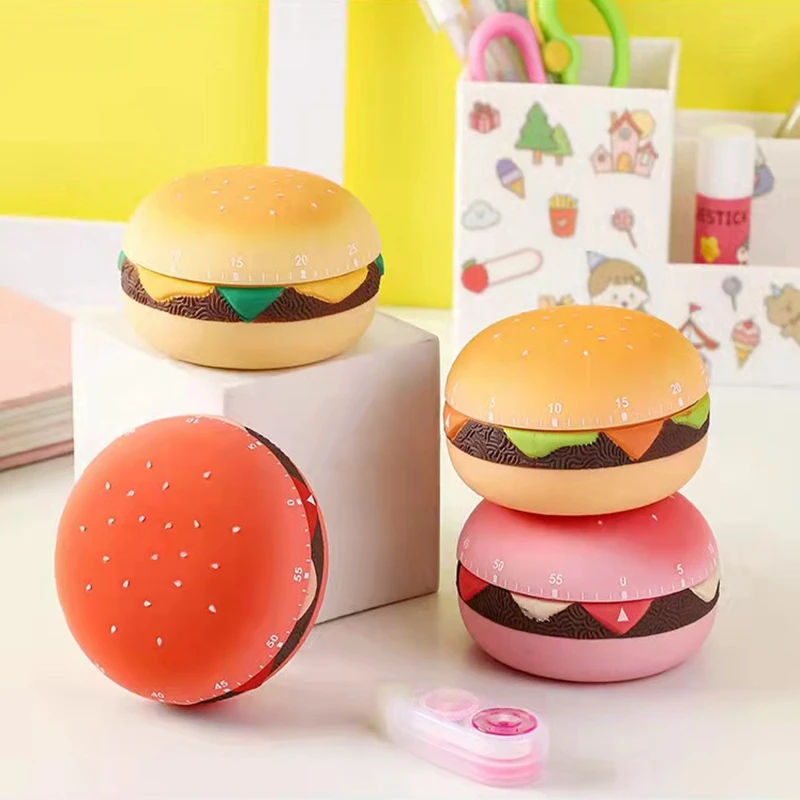 

Creative Hamburger Timer Kitchen Mechanical Countdown Timer Student Time Manager Timer Reminder