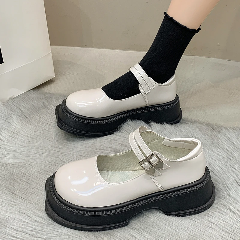 Women's Shoes Platform Autumn Oxfords Female Footwear Clogs Fall Retro Leather Dress Summer Fabric Mary Janes Basic Rome Rubber