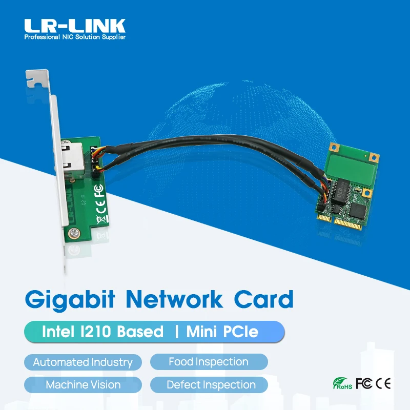 LREC2206PT Mini PCI-E Gigabit Network Card Lan Card Intel I210 Ethernet Single-port Copper Mini Network Adapter