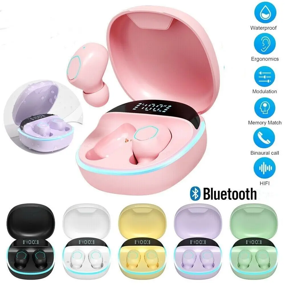 

Светодиодный In Ear Pods, спортивные стерео наушники Bluetooth с цифровым дисплеем, беспроводные наушники, спортивные наушники