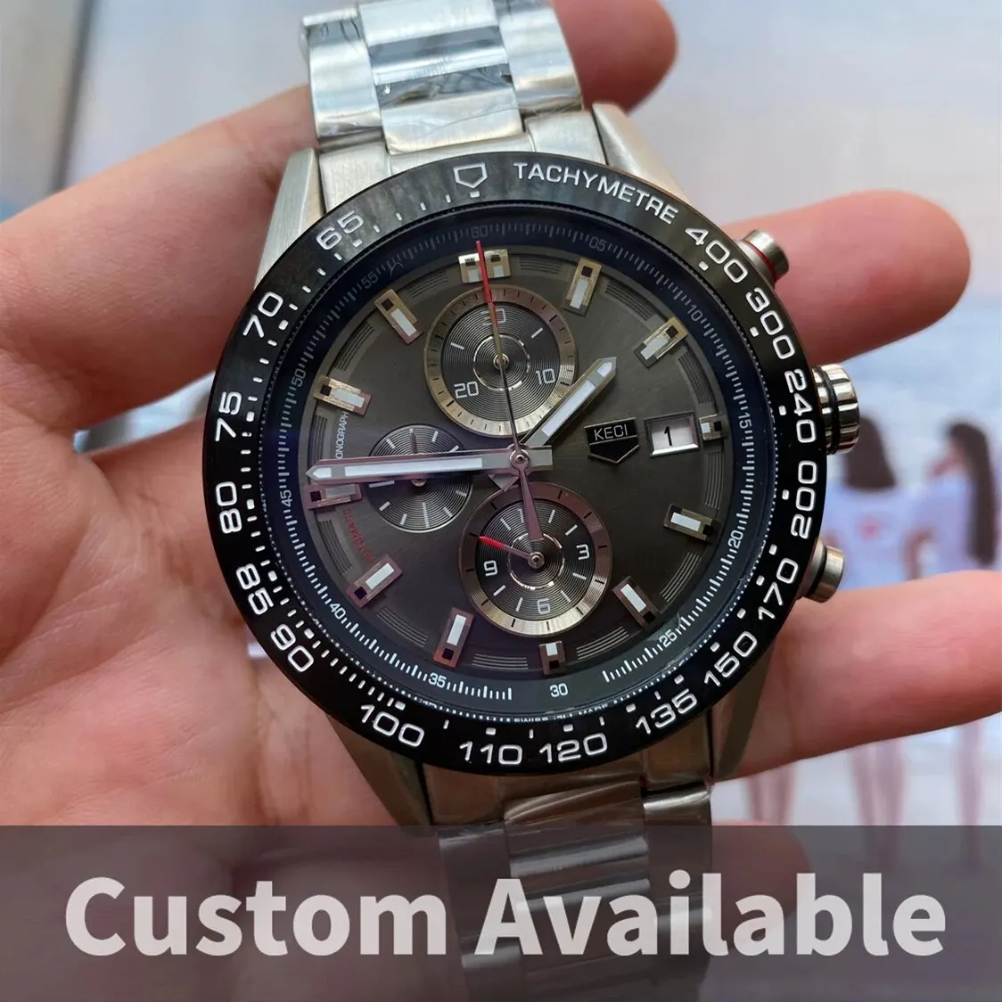 

Luxury Brand Men's Quartz Sports Watch: Stainless Steel Chronograph, Luminous Hands, VK Movement, Battery-Powered - No box