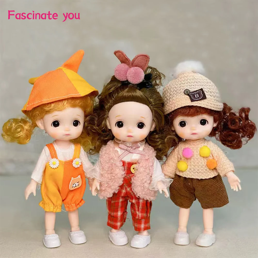 Шарнирная кукла, 17 см, 1/12 дюймов, 13 дюймов, подвижная, в форме лица, с голубым глазным яблоком, модный костюм с очками, кукольная игрушка, лучший подарок для ребенка