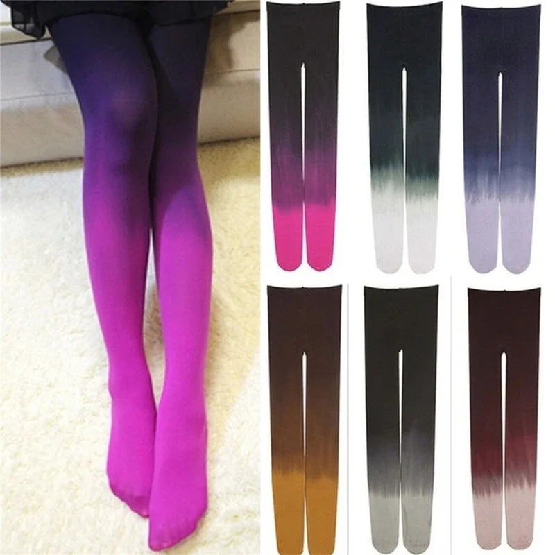 

Candy Color Gradient Pantyhose 120D Velvet Panties Opaque Seamless Stockings Tights Tights Women