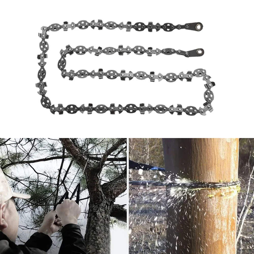 

53inch Hand Rope Chain Saw with 68 Teeth Manual Tree Limb Chain Saw Folding Hand Chain Saw for Camping/Hiking/Fishing/Picnic Use